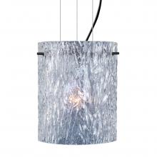 Besa Lighting 1KG-400600-LED-BK - Besa Tamburo 8 Pendant Clear Stone Black 1x11W LED