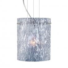 Besa Lighting 1KG-400600-SN-L - Besa Pendant Tamburo 8 Satin Nickel Clear Stone 1x100W Medium Base, 15Ft. Option