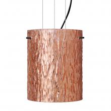 Besa Lighting 1KG-4006CS-LED-BK - Besa Tamburo 8 Pendant Stone Copper Foil Black 1x11W LED