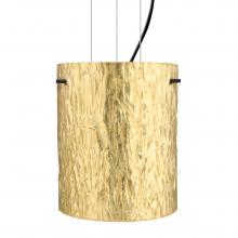 Besa Lighting 1KG-4006GS-BK - Besa Pendant Tamburo 8 Black Stone Gold Foil 1x100W Medium Base