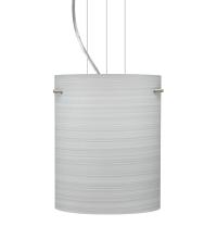 Besa Lighting 1KG-4006KR-SN-L - Besa Pendant Tamburo 8 Satin Nickel Chalk 1x100W Medium Base, 15Ft. Option