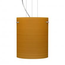 Besa Lighting 1KG-4006OK-SN-L - Besa Pendant Tamburo 8 Satin Nickel Oak 1x100W Medium Base, 15Ft. Option