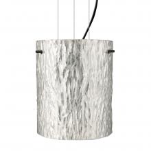 Besa Lighting 1KG-4006SS-LED-BK - Besa Tamburo 8 Pendant Stone Silver Foil Black 1x11W LED