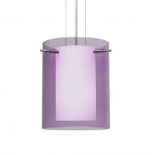 Besa Lighting 1KG-A00607-SN-L - Besa Pendant Pahu 8 Satin Nickel Transparent Amethyst 1x100W Medium Base, 15Ft. Optio