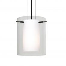 Besa Lighting 1KG-C00607-BK - Besa Pendant Pahu 8 Black Clear/Opal 1x100W Medium Base