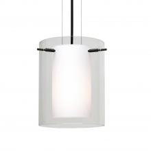 Besa Lighting 1KG-C00607-LED-BK - Besa Pahu 8 LED Pendant 1Kg Clear/Opal Black 1x11W LED