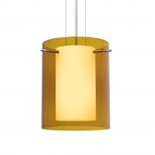 Besa Lighting 1KG-G00607-SN-L - Besa Pendant Pahu 8 Satin Nickel Transparent Armagnac/Opal 1x100W Medium Base, 15Ft.