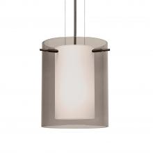 Besa Lighting 1KG-S00607-BR-L - Besa Pendant Pahu 8 Bronze Transparent Smoke/Opal 1x100W Medium Base, 15Ft. Option