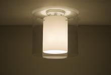 Besa Lighting 1KM-C18407-SN - Besa Ceiling Pahu 12 Satin Nickel Clear/Opal 1x100W Medium Base