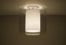 Besa Lighting 1KM-S18407-SN - Besa Ceiling Pahu 12 Satin Nickel Transparent Smoke/Opal 1x100W Medium Base