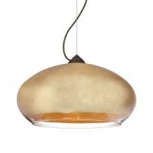 Besa Lighting 1KX-4345GF-LED-BR-L - Besa Brio 14 Cable Pendant Bronze Gold Foil 1x9W LED, 15Ft. Cord