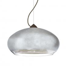 Besa Lighting 1KX-4345SF-BR-L - Besa Brio 14 Cable Pendant Bronze Silver Foil 1x75W Medium Base, 15Ft. Cord