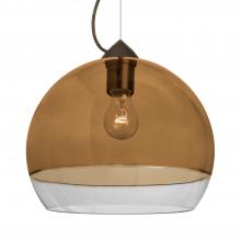 Besa Lighting 1KX-ALLY12AM-BR-L - Besa, Ally 12 Cable Pendant, Amber/Clear, Bronze Finish, 1x60W Medium Base, 15Ft. Cable