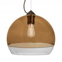 Besa Lighting 1KX-ALLY12AM-EDIL-BR-L - Besa, Ally 12 Cable Pendant, Amber/Clear, Bronze Finish, 1x5W LED Filament, 15Ft. Cable