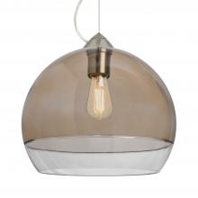 Besa Lighting 1KX-ALLY12SM-EDIL-SN-L - Besa, Ally 12 Cable Pendant, Smoke/Clear, Satin Nickel Finish, 1x5W LED Filament, 15Ft. Cable