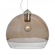 Besa Lighting 1KX-ALLY12SM-SN-L - Besa, Ally 12 Cable Pendant, Smoke/Clear, Satin Nickel Finish, 1x60W Medium Base, 15Ft. Cable
