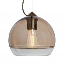 Besa Lighting 1KX-ALLY8SM-EDIL-BR-L - Besa, Ally 8 Cable Pendant, Smoke/Clear, Bronze Finish, 1x5W LED Filament, 15Ft. Cable