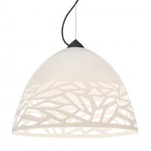 Besa Lighting 1KX-KIEVWH-LED-BK - Besa Kiev Pendant, White, Black Finish, 1x9W LED