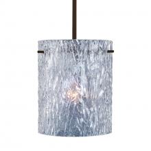 Besa Lighting 1TT-400600-BR-L - Besa Stem Pendant Tamburo 8 Bronze Clear Stone 1x100W Medium Base, 15Ft. Cord
