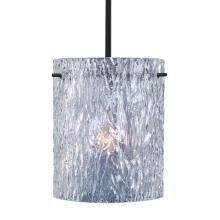 Besa Lighting 1TT-400600-LED-BK - Besa Tamburo 8 Pendant Clear Stone Black 1x11W LED