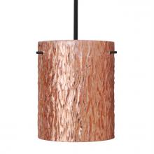 Besa Lighting 1TT-4006CS-LED-BK - Besa Tamburo 8 Pendant Stone Copper Foil Black 1x11W LED