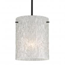 Besa Lighting 1TT-4006GL-LED-BK - Besa Pendant Tamburo 8 Black Glitter Stone 1x11W LED