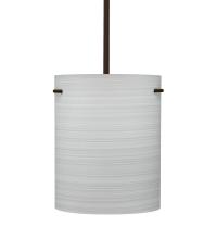 Besa Lighting 1TT-4006KR-LED-BR-L - Besa Tamburo 8 Pendant Chalk Bronze 1x11W LED, 15Ft. Cord