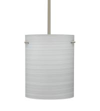 Besa Lighting 1TT-4006KR-LED-SN-L - Besa Tamburo 8 Pendant Chalk Satin Nickel 1x11W LED, 15Ft. Cord