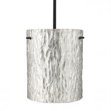 Besa Lighting 1TT-4006SS-LED-BK - Besa Tamburo 8 Pendant Stone Silver Foil Black 1x11W LED