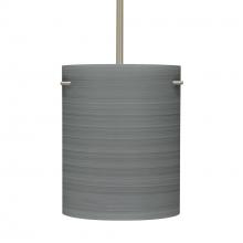 Besa Lighting 1TT-4006TN-SN-L - Besa Stem Pendant Tamburo 8 Satin Nickel Titan 1x100W Medium Base, 15Ft. Cord