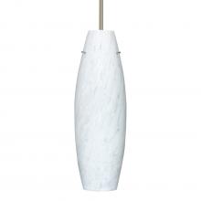 Besa Lighting 1TT-412719-SN-L - Besa Stem Pendant Suzi 18 Satin Nickel Carrera 1x150W Medium Base A21, 15Ft. Cord