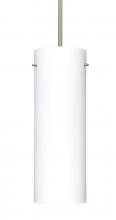 Besa Lighting 1TT-412807-SN-L - Besa Stem Pendant Stilo 18 Satin Nickel Opal Matte 1x150W Medium Base A21, 15Ft. Cord