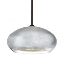 Besa Lighting 1TT-4345SF-LED-BR-L - Besa Brio 14 Stem Pendant Bronze Silver Foil 1x9W LED, 15Ft. Cord