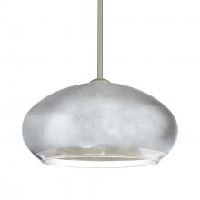 Besa Lighting 1TT-4345SF-LED-SN-L - Besa Brio 14 Stem Pendant Satin Nickel Silver Foil 1x9W LED, 15Ft. Cord