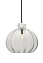 Besa Lighting 1TT-464588-EDIL-BR-L - Besa Stem Pendant Pinta 12 Clear Bronze 1x8W LED Filament, 15Ft. Cord