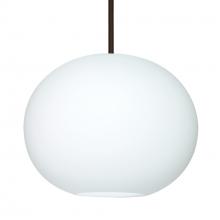 Besa Lighting 1TT-477507-BR-L - Besa Stem Pendant Jordo Bronze Opal Matte 1x150W Medium Base, 15Ft. Cord