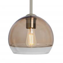Besa Lighting 1TT-ALLY8SM-EDIL-SN-L - Besa, Ally 8 Stem Pendant, Smoke/Clear, Satin Nickel Finish, 1x5W LED Filament, 15Ft. Stem