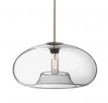 Besa Lighting 1TT-BANA15CL-EDIL-SN-L - Besa Stem Pendant Bana 15 Satin Nickel Clear 1x4W LED Filament, 15Ft. Cord