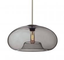 Besa Lighting 1TT-BANA15SM-EDIL-SN-L - Besa Stem Pendant Bana 15 Satin Nickel Smoke 1x4W LED Filament, 15Ft. Cord