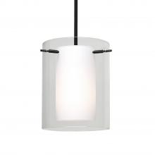 Besa Lighting 1TT-C00607-LED-BK - Besa Pahu 8 LED Pendant 1Tt Clear/Opal Black 1x11W LED