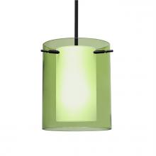 Besa Lighting 1TT-L00607-LED-BK - Besa Pahu 8 LED Pendant 1Tt Transparent Olive/Opal Black 1x11W LED