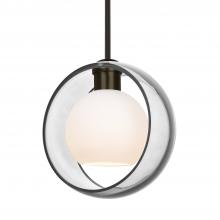 Besa Lighting 1TT-MANACL-BR-L - Besa Mana Pendant, Clear/Opal, Bronze Finish, 1x60W Medium Base, 15Ft. Cord