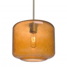 Besa Lighting 1TT-NILES10AM-SN-L - Besa Niles 10 Pendant, Amber Bubble, Satin Nickel Finish, 1x60W Medium Base T10, 15Ft. Cord