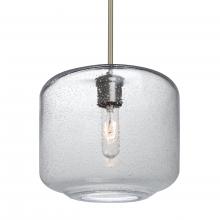 Besa Lighting 1TT-NILES10CL-SN-L - Besa Niles 10 Pendant, Clear Bubble, Satin Nickel Finish, 1x60W Medium Base T10, 15Ft