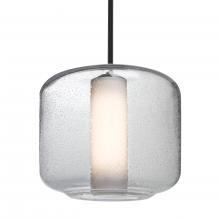 Besa Lighting 1TT-NILES10CO-LED-BK - Besa Niles 10 Pendant, Clear Bubble/Opal, Black Finish, 1x5W LED