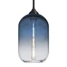 Besa Lighting 1TT-OMEGA12ST-EDIL-BK - Besa, Omega 12 Stem Pendant, Steel/Clear, Black Finish, 1x5W LED Filament
