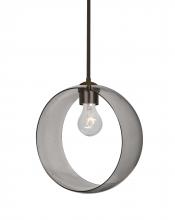 Besa Lighting 1TT-PLATOSM-BR-NI-L - Besa, Plato Stem Pendant, Smoke, Bronze Finish, 1x60W Medium Base, 15Ft. Cord