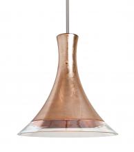 Besa Lighting 1TT-RIOCF-LED-SN - Besa, Rio Stem Pendant, Copper Foil/Clear, Satin Nickel Finish, 1x9W LED