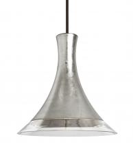 Besa Lighting 1TT-RIOSF-LED-BR - Besa, Rio Stem Pendant, Silver Foil/Clear, Bronze Finish, 1x9W LED