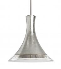 Besa Lighting 1TT-RIOSF-LED-SN - Besa, Rio Stem Pendant, Silver Foil/Clear, Satin Nickel Finish, 1x9W LED